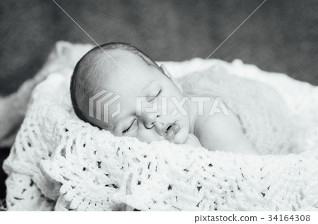 beautiful newborn sleeping baby boy 34164308