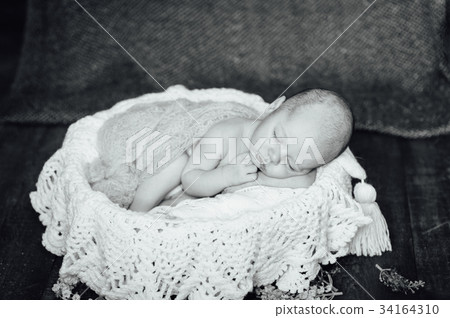beautiful newborn sleeping baby boy 34164310