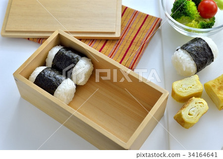 盒形飯糰 飯糰 和飯盒 照片素材 圖片 圖庫
