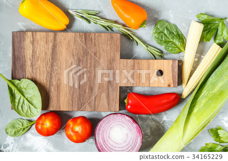 Ingredients for vegetable salad. Ingredients for vegetable salad. 34165229