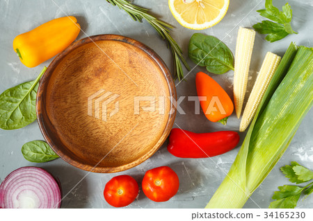 Ingredients for vegetable salad. Ingredients for vegetable salad. 34165230