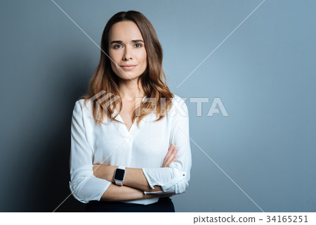 Confident beautiful businesswoman being ready to Confident beautiful businesswoman being ready to 34165251