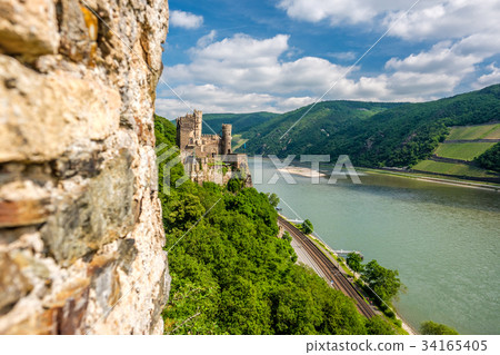 Rheinstein Castle at Rhine Valley in Germany Rheinstein Castle at Rhine Valley in Germany 34165405