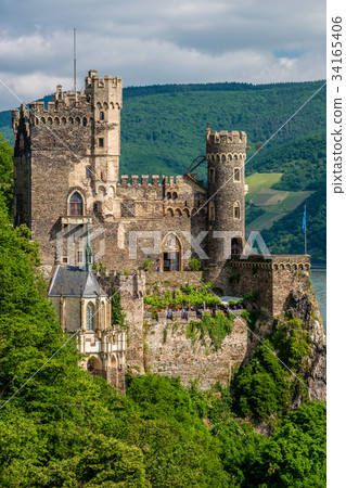 Rheinstein Castle at Rhine Valley in Germany 34165406