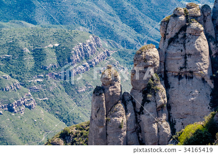 Mountains around the Montserrat Monastery 34165419