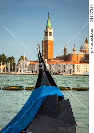 Gondolas moored by Saint Mark square. Venice,  34167580