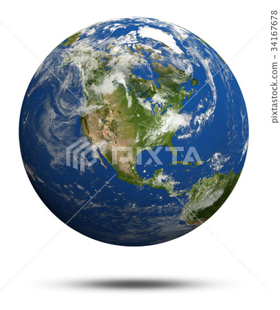 America 3d rendering planet 34167678
