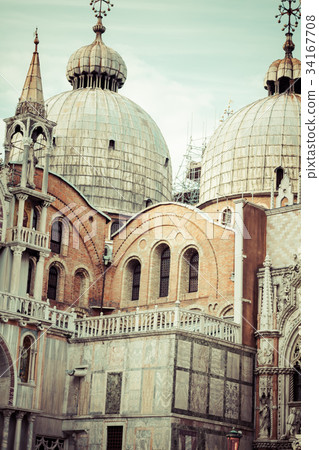 The Basilica of San Marco in St. Marks square  34167708