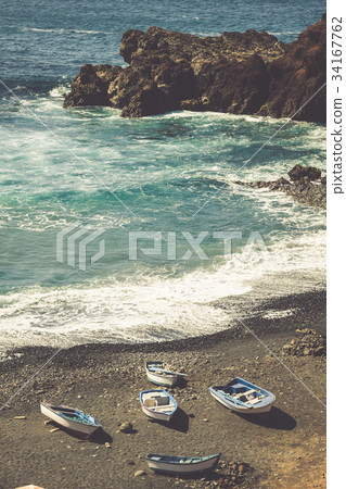 Atlantic Ocean on the island of Lanzarote. Atlantic Ocean on the island of Lanzarote. 34167762