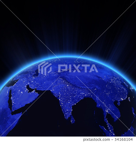 India city lights at night 3d rendering India city lights at night 3d rendering 34168104