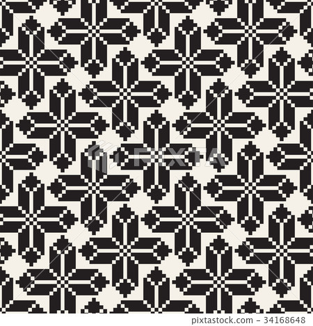 Vector seamless cross tiling pattern. Modern 34168648