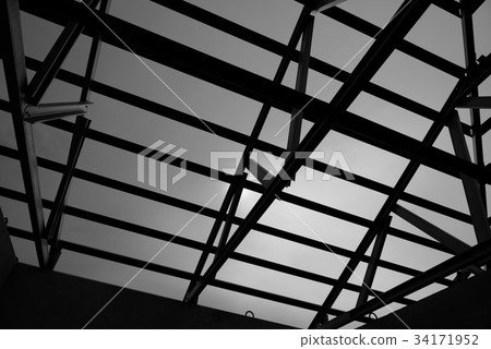 Structure of steel roof. 34171952