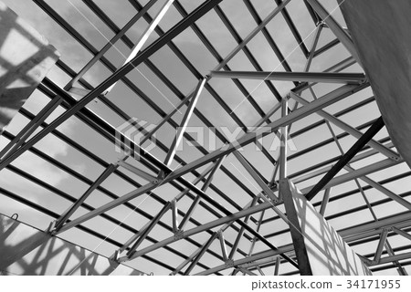 Structure of steel roof. Structure of steel roof. 34171955
