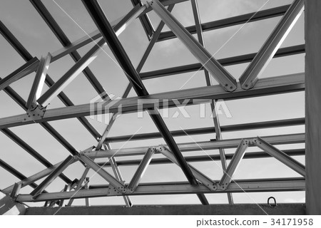Structure of steel roof. 34171958