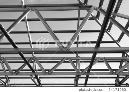 Structure of steel roof. 34171960