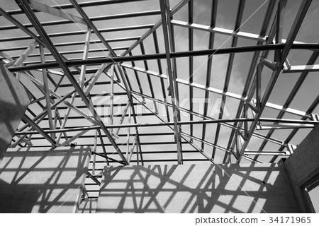 Structure of steel roof. Structure of steel roof. 34171965
