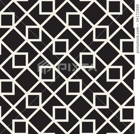 Vector Seamless Black And White Lines Pattern - Stock Illustration ...