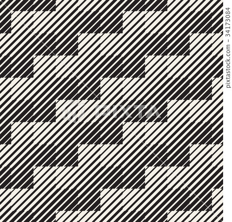Vector Seamless Black And White Lines Pattern 34173084