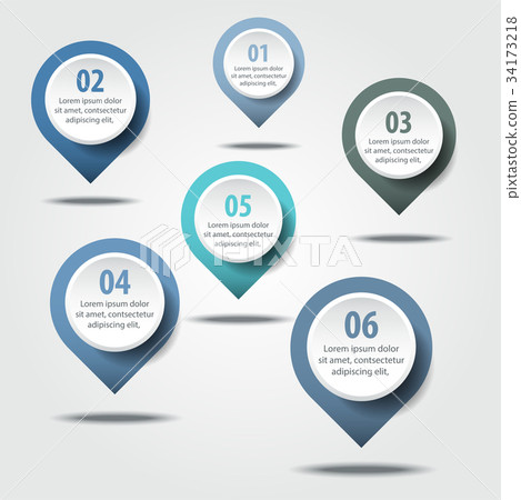 Business Infographics design elements message pin 34173218