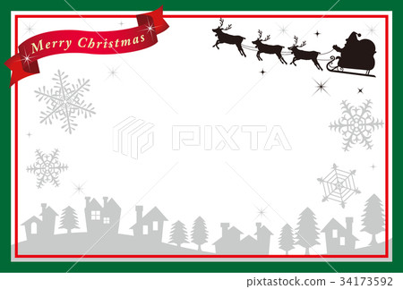 聖誕卡夜空聖誕老人 34173592