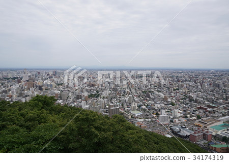 Skyline of Sapporo seen from the summit of Maruyama 34174319