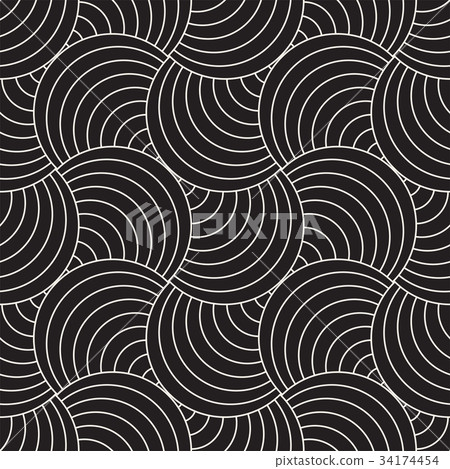 Vector Seamless Rounded Lines Pattern. Abstract - Stock Illustration ...