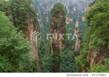 Zhangjiajie National forest at Wulingyuan Hunan 34174663
