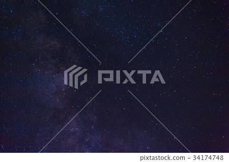 Night landscape with colorful Milky Way 34174748