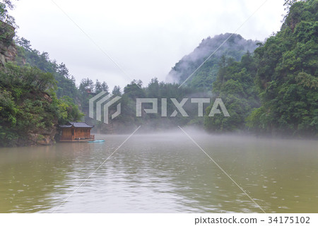 Boat on Baofeng Lake scenery in Zhangjiajie China 34175102