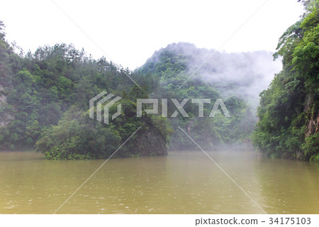 Boat on Baofeng Lake scenery in Zhangjiajie China 34175103