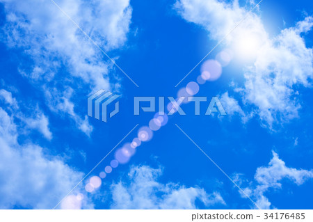 藍天和太陽的圖像 34176485