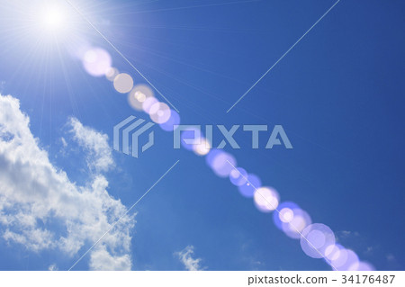 藍天和太陽的圖像 34176487