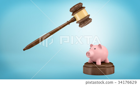 3d rendering of a large judge gavel ready to 34176629