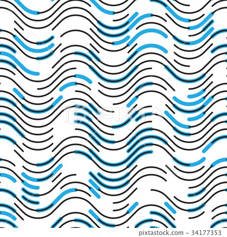 Seamless Wave and Chaotic Stripe Pattern 34177353