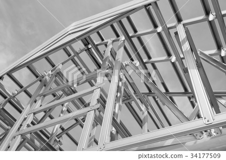 Structure of steel roof. 34177509