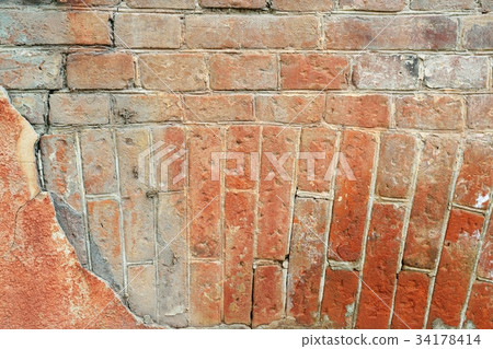 Old cracked concrete vintage brick wall background Old cracked concrete vintage brick wall background 34178414