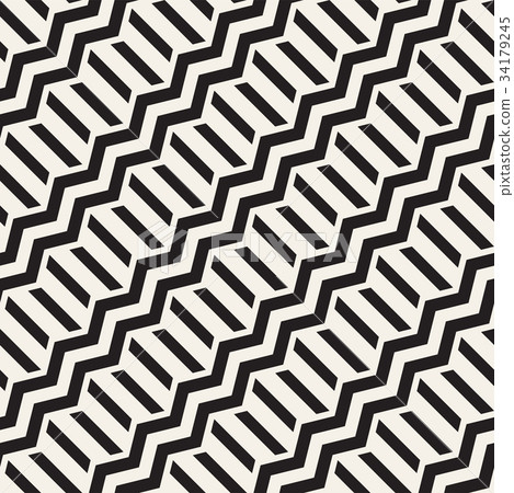 Vector seamless zigzag line pattern. Abstract 34179245