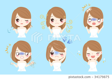 woman with hair problem 34179875