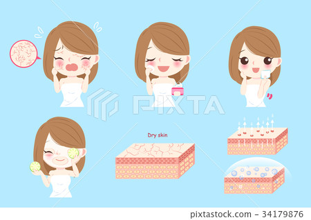 woman with skin dry 34179876