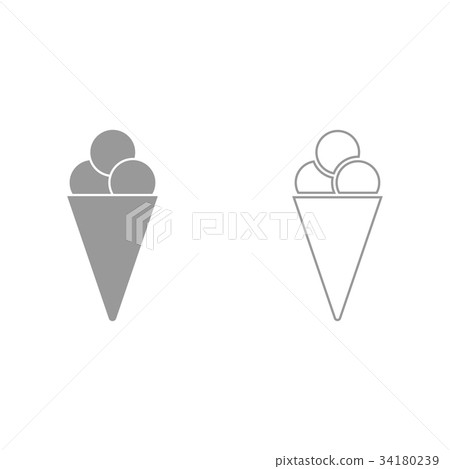 Ice cream cone it is icon . Ice cream cone it is icon . 34180239