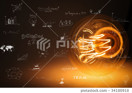 creative business strategy with light bulb as con 34180918