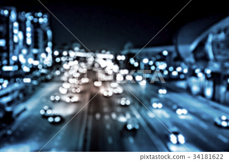 Motion blur light trails on the street  34181622