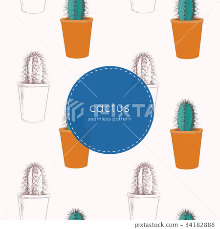 indoor plants in pots seamless pattern vector. - Stock Illustration ...