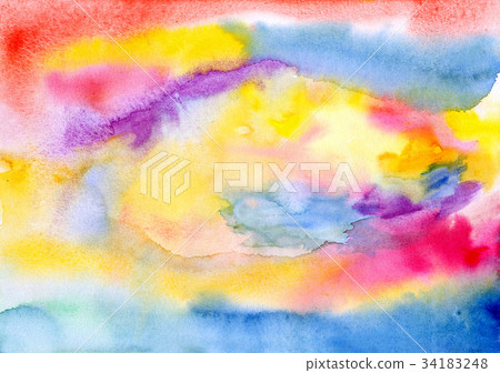 Wet color stains - watercolors paints on paper Wet color stains - watercolors paints on paper 34183248