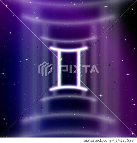 Astrology sign of Gemini or twins with mystic aura 34183582