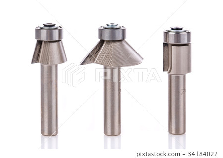 drill bits of different shapes for wood isolated 34184022
