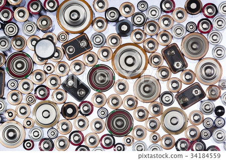 Old used batteries 34184559