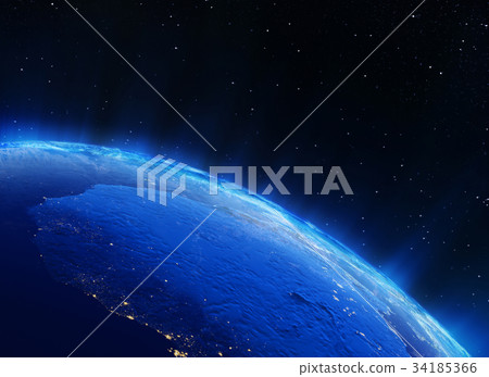 Africa city lights 3d rendering 34185366