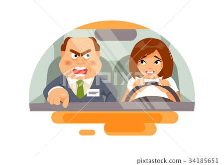 Beginner driver with an instructor 34185651