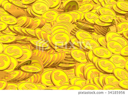 鋪好的硬幣 34185956